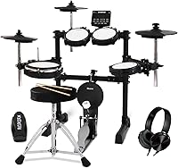 Xkorce 8-Piece Electronic Drum Kit: Quiet Mesh Pads, 6" Kick Drum, 360 Sounds, Dual Bluetooth, Headphones & Sticks for Beginners