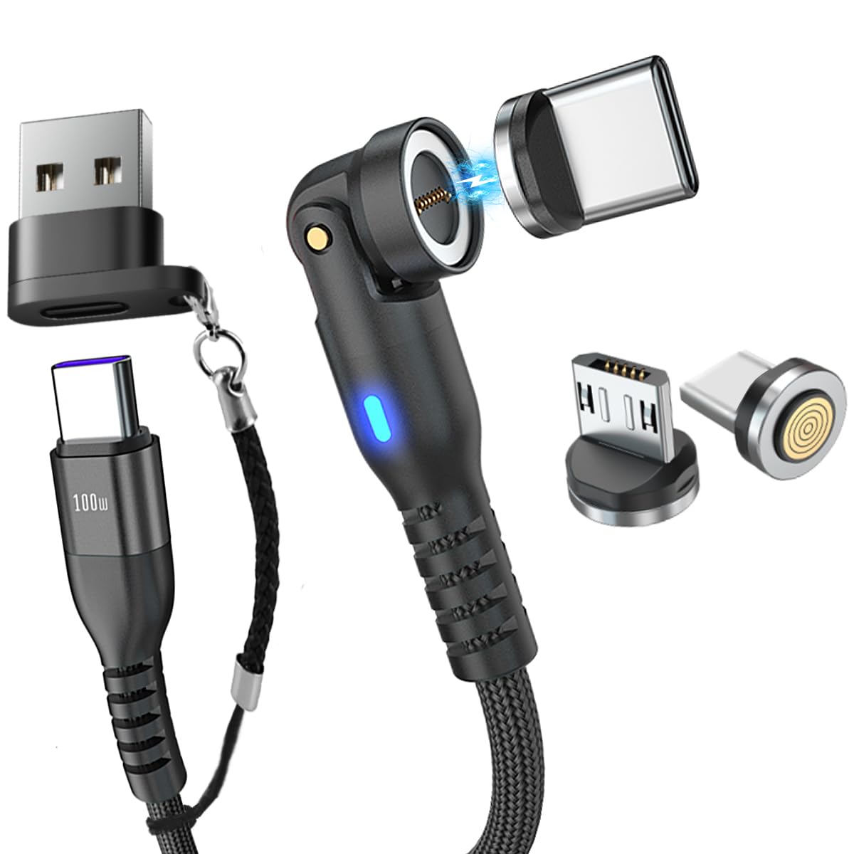 マジックケーブル 0.9メートル マグネット充電ケーブル USBTYPE-A