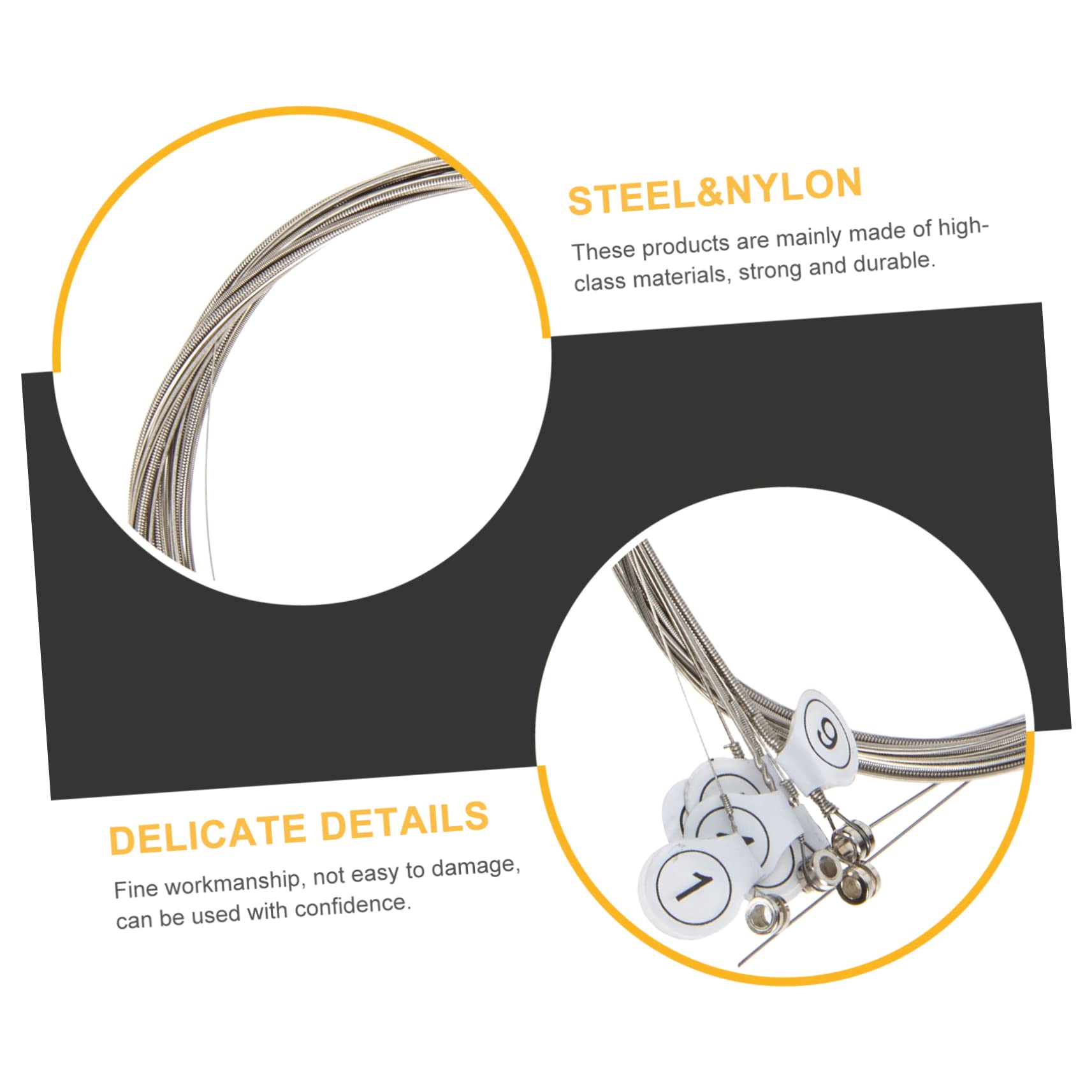 BESTonZON 8sets Corde Per Chitarra Elettrica e Folk String Replacement Per Musicisti Accessori Per Chitarra Resistente e Duraturo