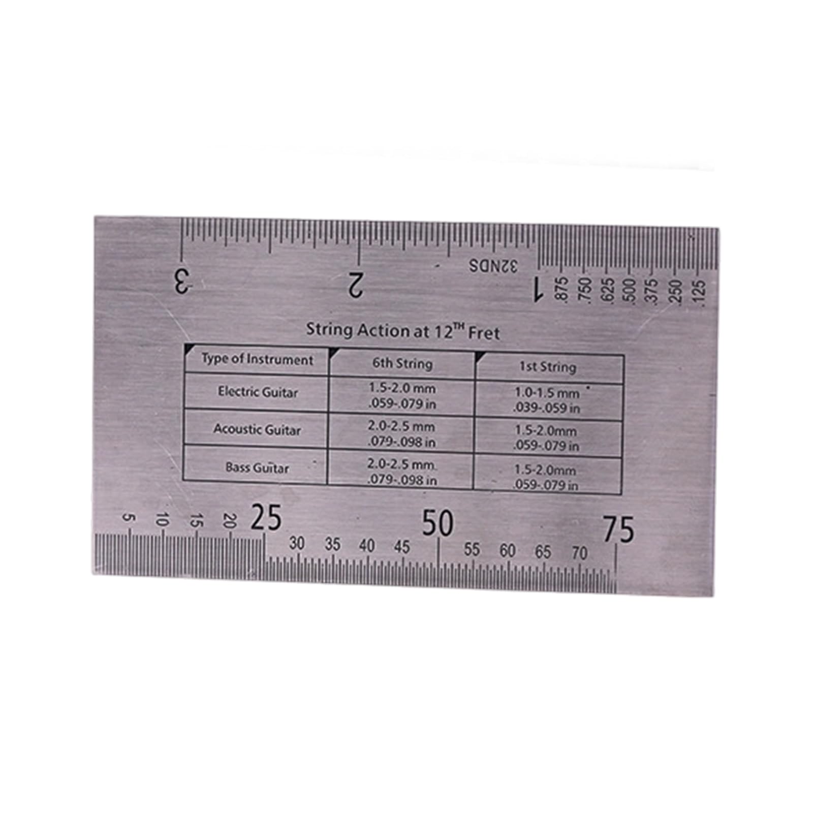 QIAOLIDA Guitar String Height Ruler String Action Gauge Ruler Guitar Set Up Repairing Luthier Tool for Guitars and Bass Setup