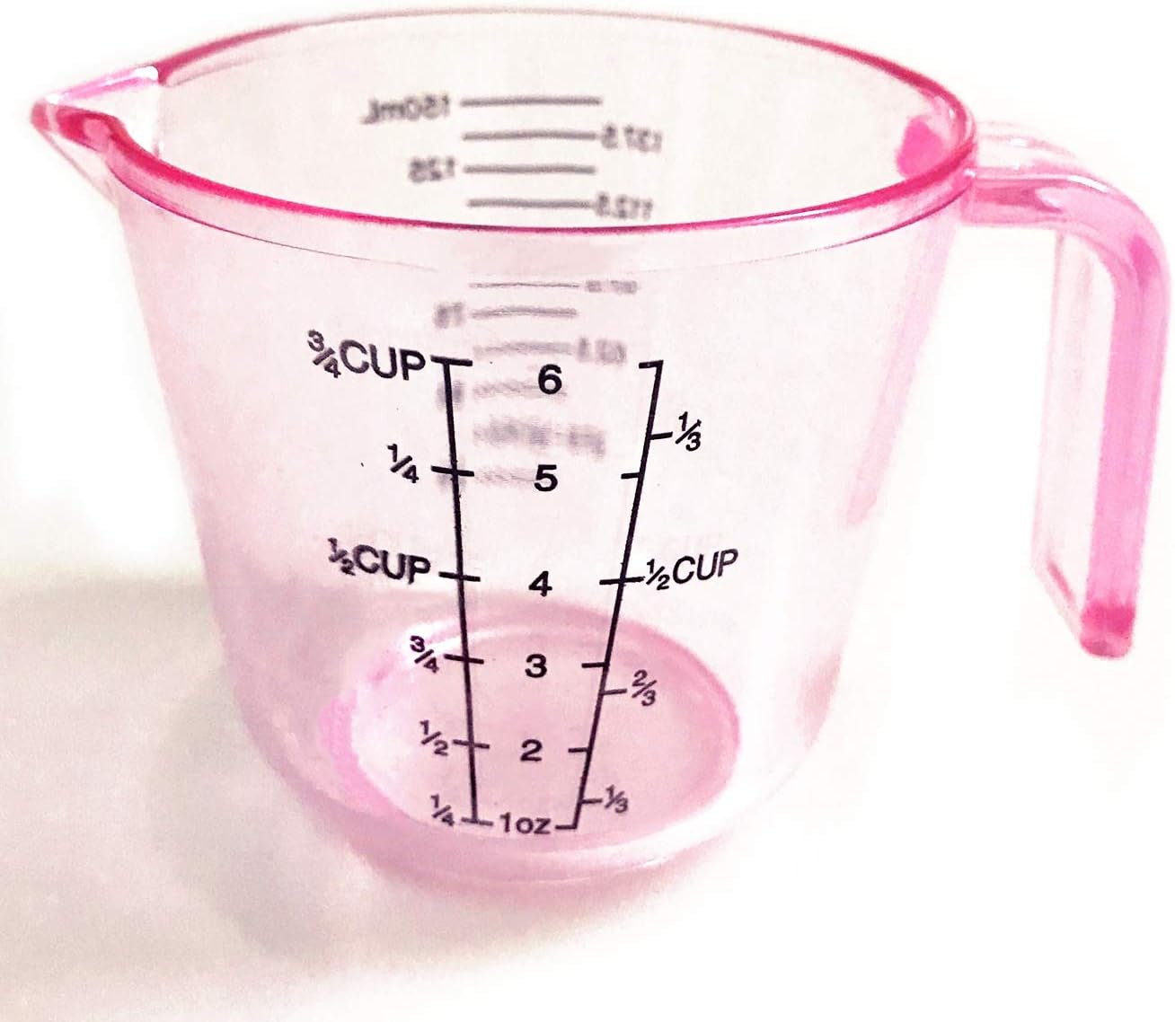 NPYPQ Plastic Measuring Cup 3/4 Cup Clear Pink