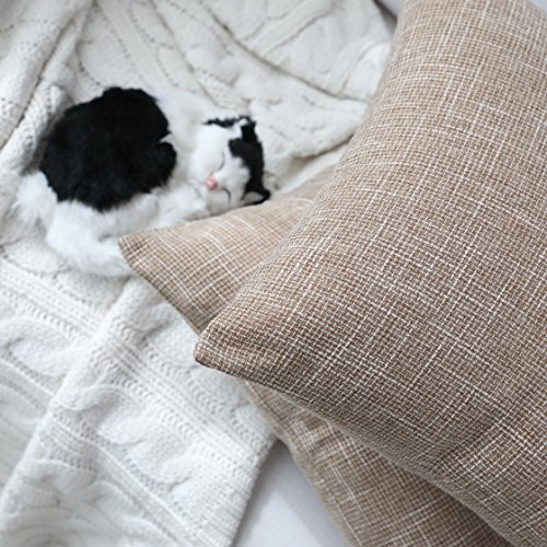 Kevin Textile Decor Burlap Natural Style Lined Linen Throw Pillow Cases Cushion Cover For Bed/Sofa, 26X26 Inch(2 Pieces, Natural Linen) #TOP3