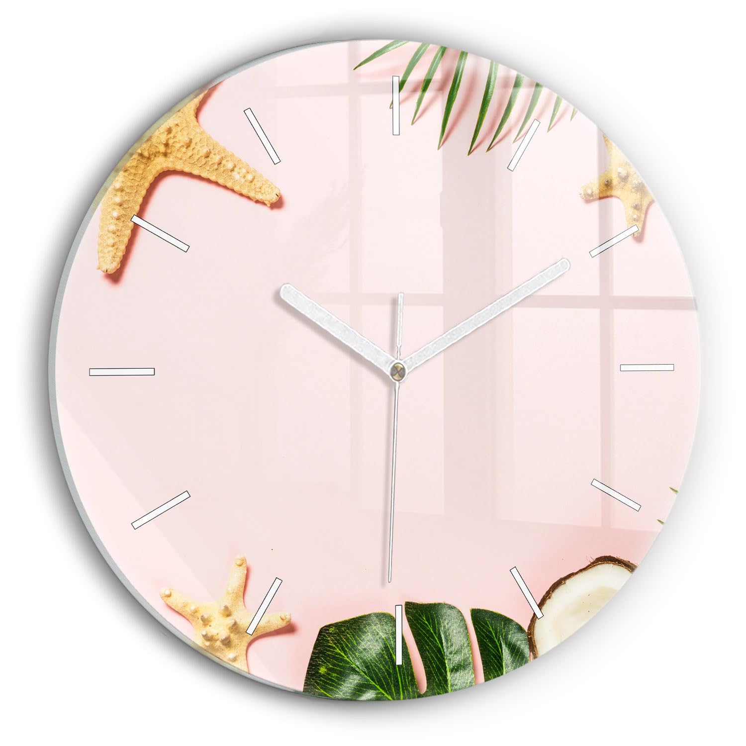 Horloge en verre silencieuse Wallfluent 30 cm pour un salon calme et chic