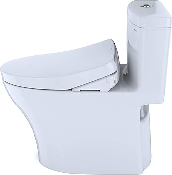 Toto Mwcemfg 01 Washlet Aquia Iv One Piece Elongated Dual Flush 1 28 And 0 8 Toilet With S500e Electric Bidet Seat White Mwcemfg 1 28 0 8 Gpf Cotton White Amazon Com