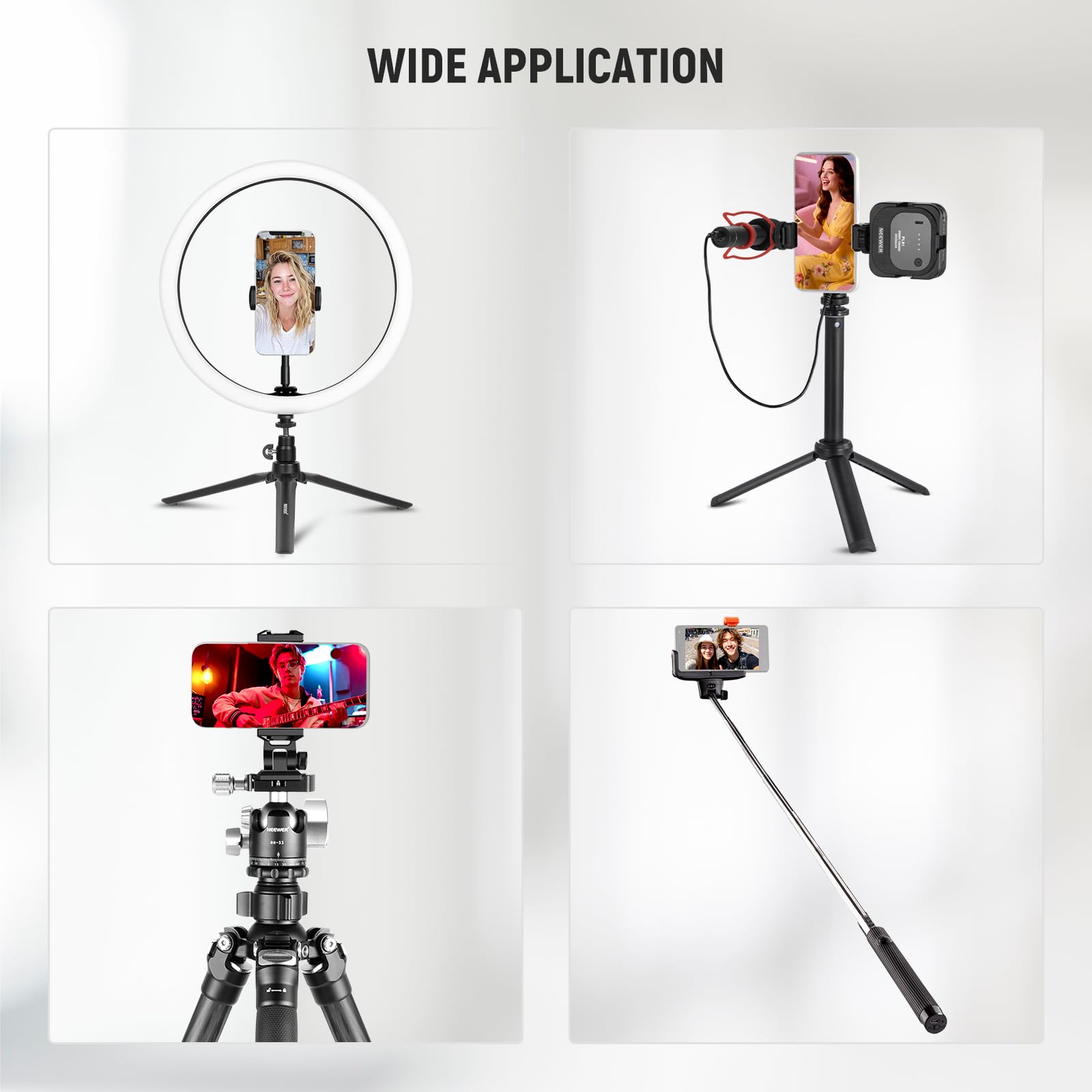 NEEWER RT116 Telecomando Bluetooth Wireless Controllo di Scatto della Fotocamera Compatibile con iPhone iPad Android Smartphone per Instagram Snapchat Selfie Foto Registrazione Video