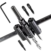 Vista 2 de Sierra de agujero ajustable de 1-3/16" a 7-7/8" (30 a 7.874 in), broca de corte circular resistente para madera y paneles de yeso, herramientas