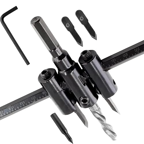 Miniatura 2 de Sierra de agujero ajustable de 1-316" a 7-78" (30 a 7.874 in), broca de corte circular resistente para madera y paneles de yeso, herramientas de
