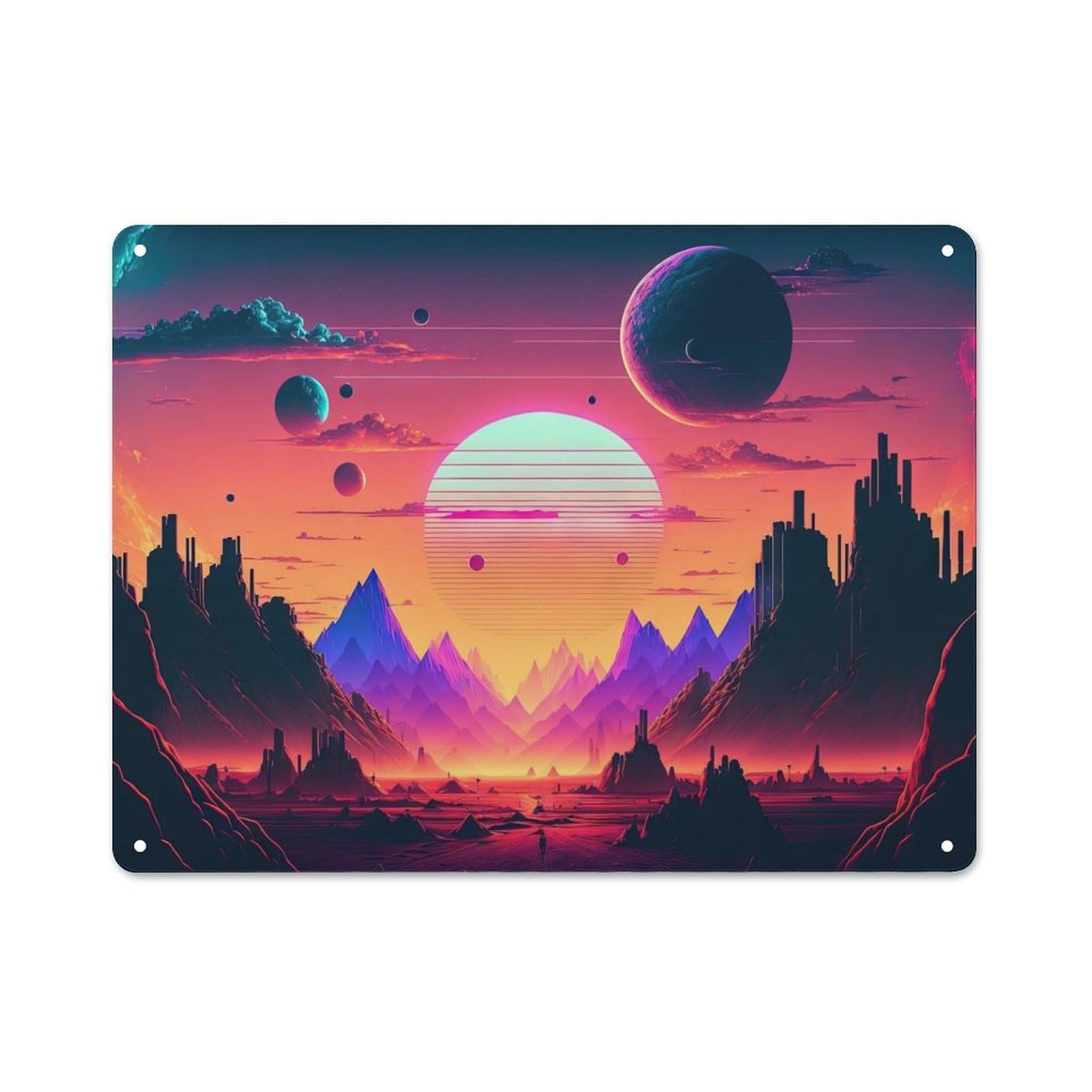 Junmoney Style-12 Nostalgic Exploring A Distant World Metal Wall Sign 30X40cm, Classic Pub Decor For Bar, Kitchen, Garage Or Games Room