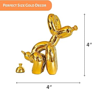 Amazon.co.jp: うんち犬の彫刻 ゴールド、ペット愛好家に楽しい