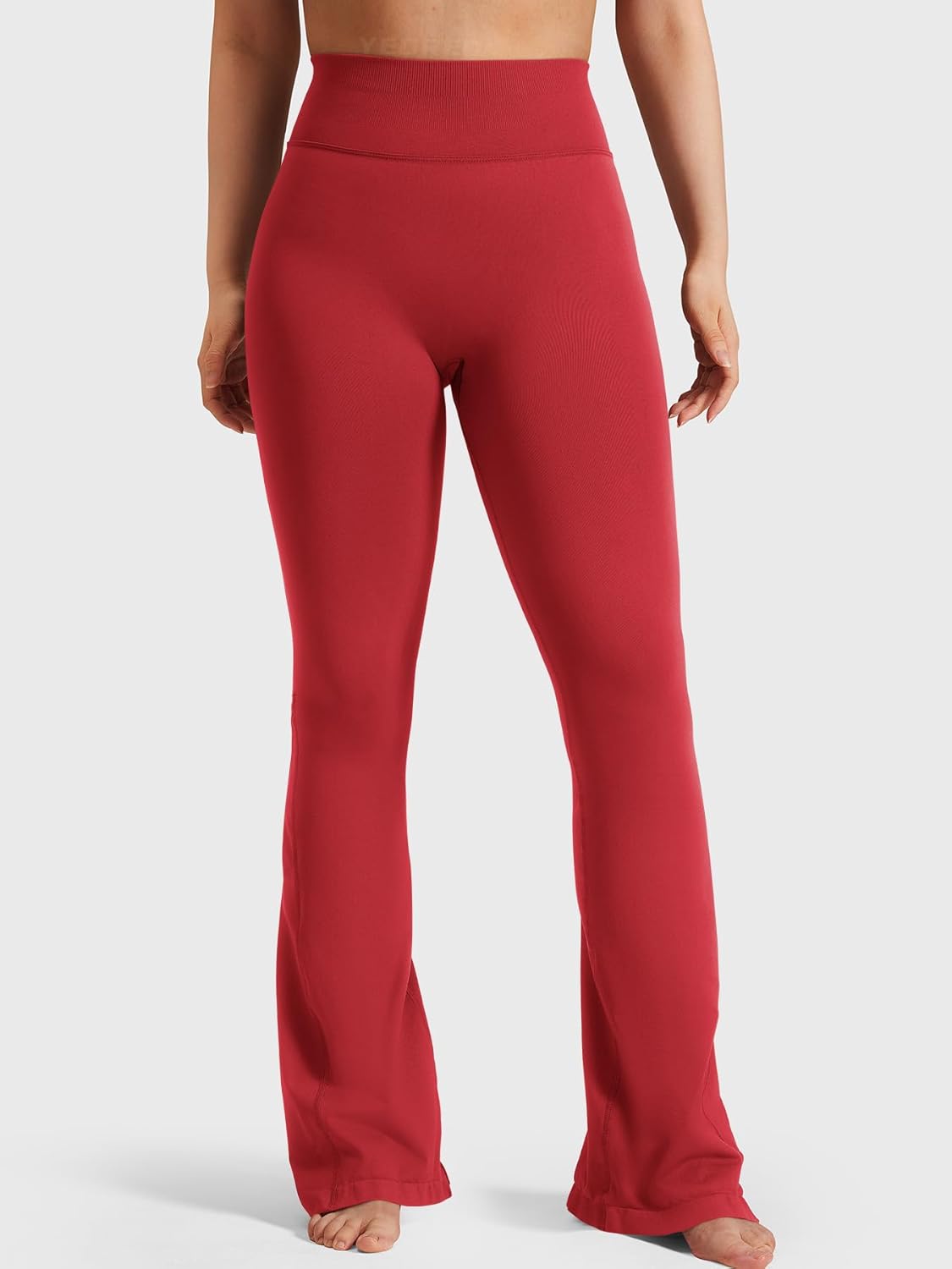 YEOREO Workout Mini Flare Leggings for Women Hidden Scrunch High Waisted Seamless Gym Leggings Brinklie 30" Yoga Pants - Image 3