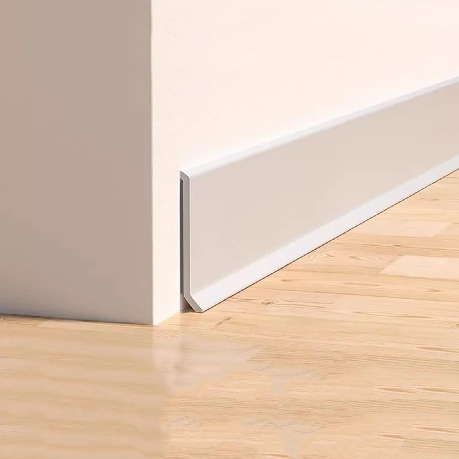 Modanatura Flessibile Per Battiscopa, 50/80/100 Mm (L) X 5/10/20 M (L) Modanatura Adesiva In Gomma Per Pareti, Battiscopa Autoadesivo In Vinile(White,100mmx10m)
