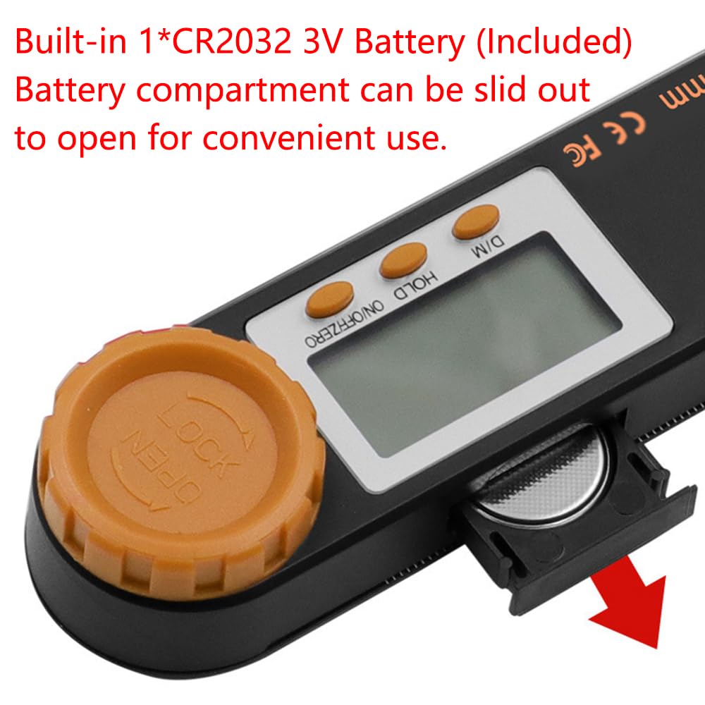 TopHomer Rapporteur d'angle numérique 190 mm avec écran LCD et niveau à bulle, outil de mesure d'angle à 360° pour le travail du bois, la construction et le bricolage