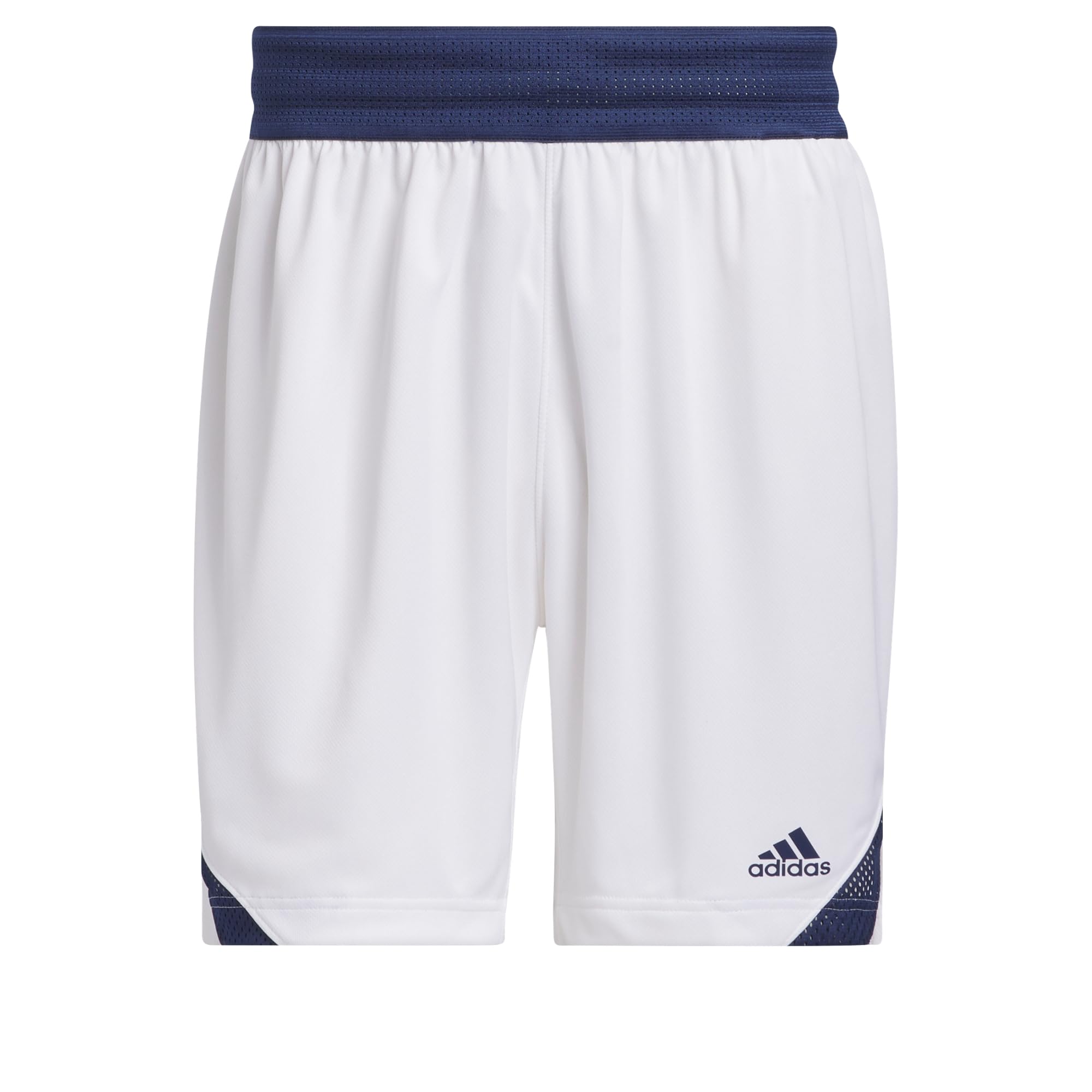 adidas Men's Basketball Icon Squad Short Aeroready, White/Team Navy, XL