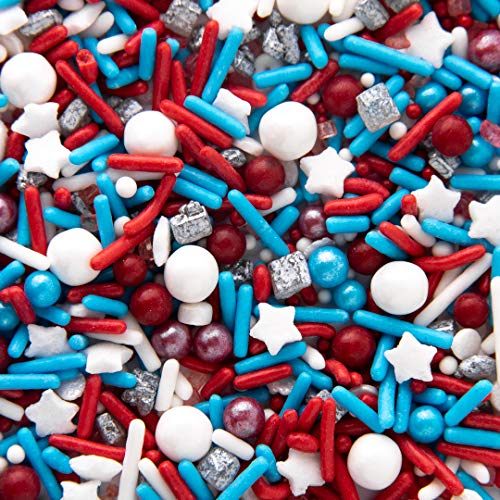 Sweets Indeed Sprinkles, Edible Sprinkle Mix, Red White Blue, Perfect For Cake Decorations, Baking, Ice Cream, Cookies, Cupcake Topper 6.5 Ounces (Patriotic) #TOP3