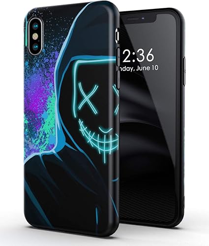 Amazon Co Jp Attract Iphone X Xs ケース デザイン5個 キャラクター 絵文字 かっこいい かわいい アニメ おもしろ Tpu アイフォンケース 傷防止 スリム軽量 レンズ保護 耐衝撃 指紋防止 アイフォン ソフトケース カバー 専用 Case スマホケース Iphone X Xs マスク