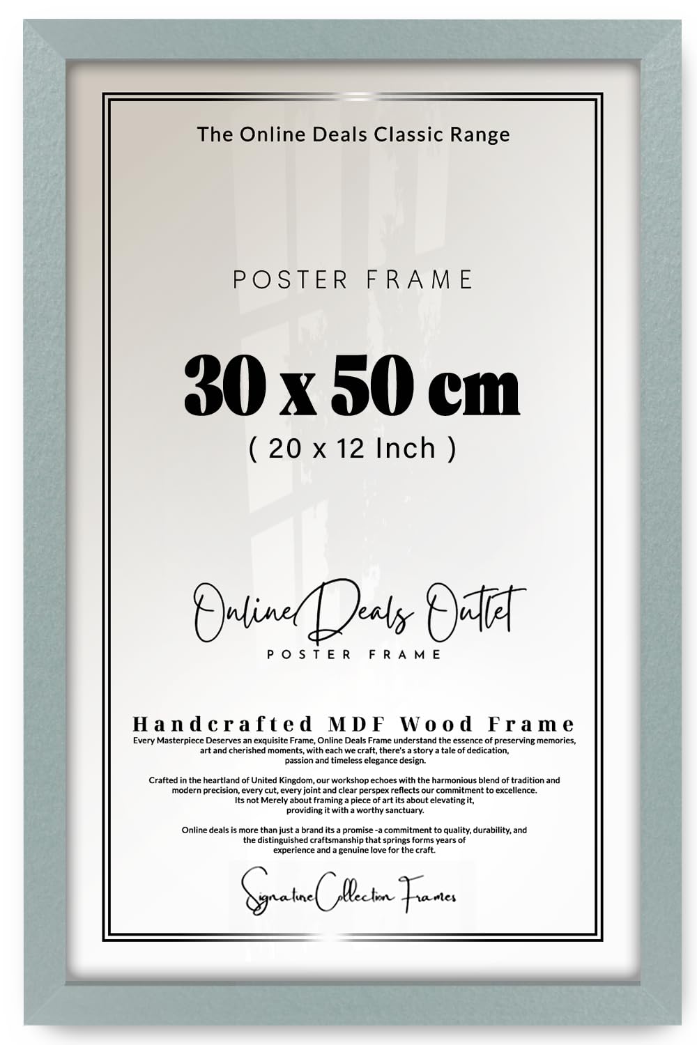 Online Deals | MDF Picture Frame (30 x 50 CM) 20X12 Inch for Art Exhibition Displays, Nature Photography, Sturdy MDF Finish, Secure Wall Mounting [ Silver ]
