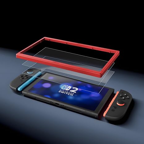 Switch 2 Accessories Bundle for Nintendo, 18 in 1 Game Kit: Travel Carry Case Screen Protector with Alignment Frame Steering Wheels for Mario Kart Grips for Joycon Controller Console Protective Cover
