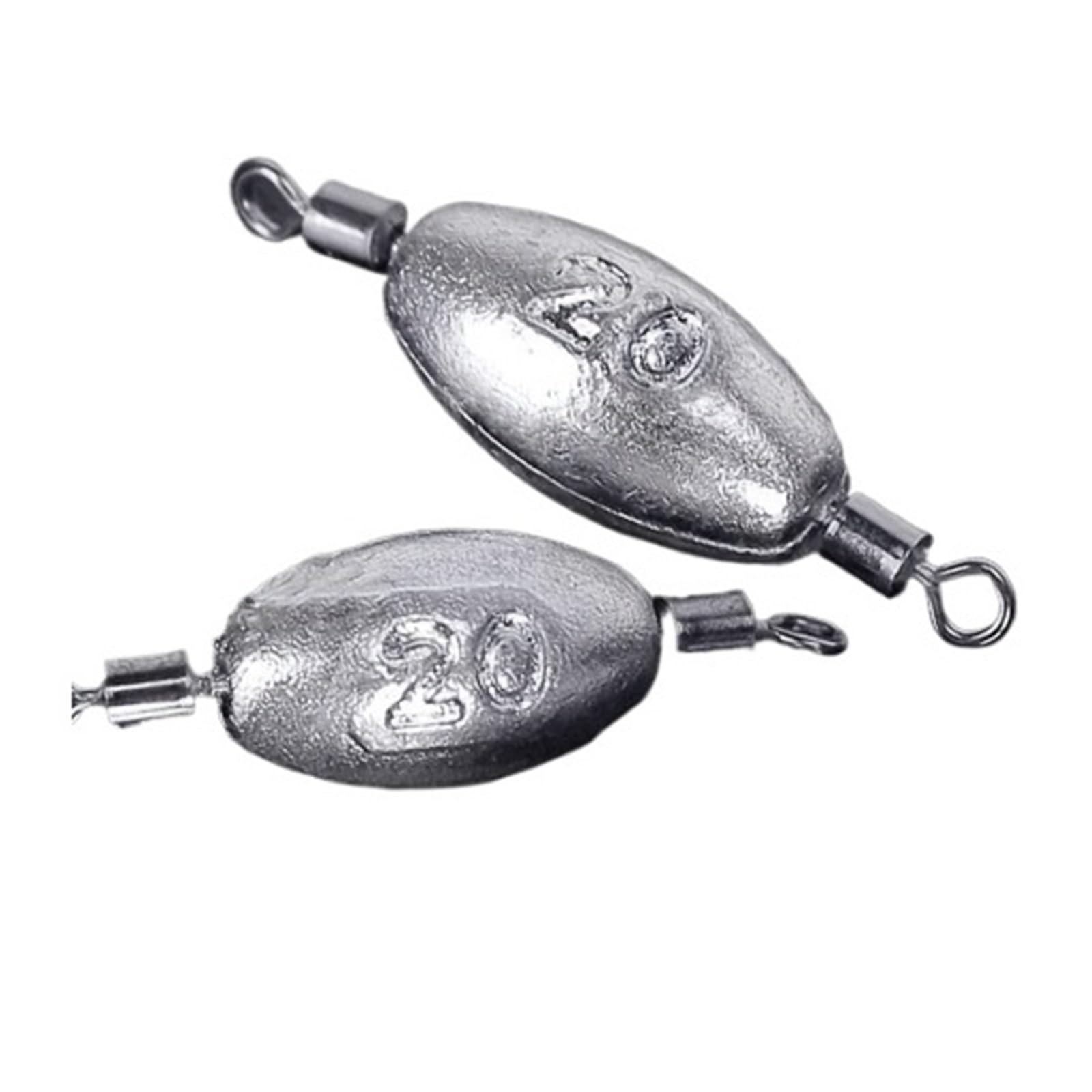 Plomos de Pesca, plomada en línea, Giro rápido, Colgante Plomo Forma Aceituna con Doble