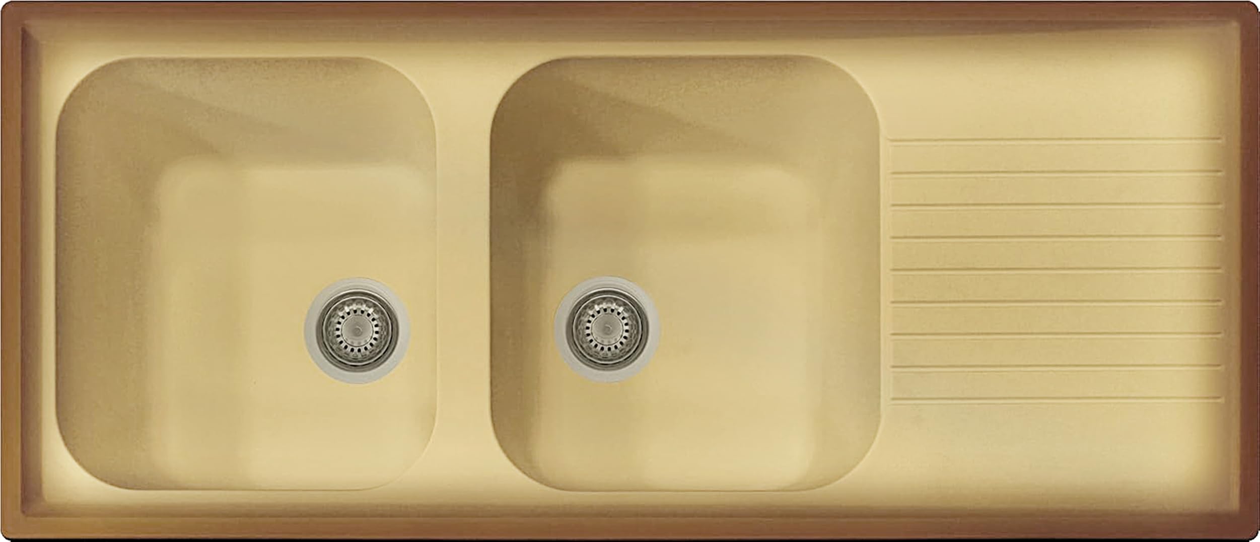 Focus lavello cucina Provenza Terra di Francia 2 vasche con gocciolatoio 116 x 50 cm Made in Italy