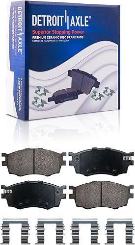 Miniatura 111 de Detroit Axle - Kit de freno para pastillas de freno de cerámica Ford Mustang Base GT 2000 2001 2002 2003 con repuesto de hardware delantero y trasero