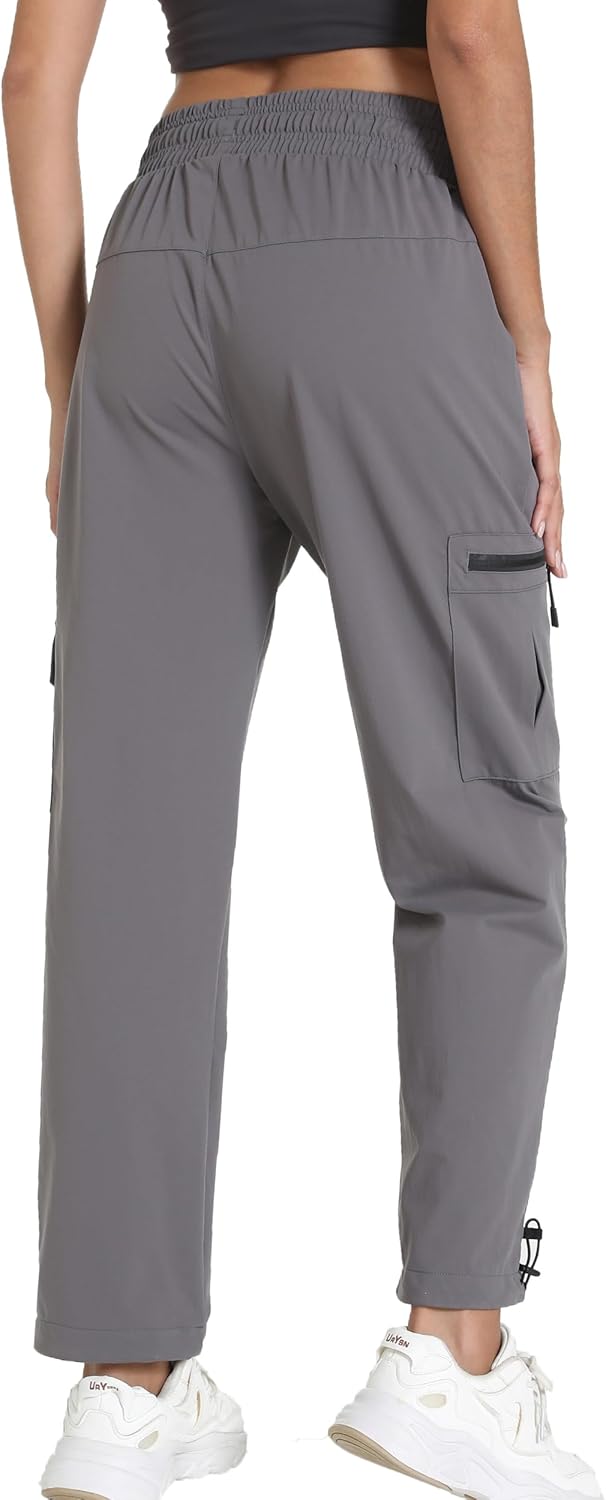 Women's Joggers with Pockets, Hiking Cargo Water Resistant Lightweight Pants for Women Workout Athletic Travel Camping - Image 4