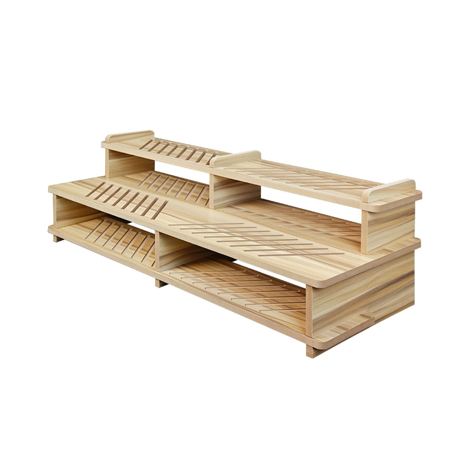 Présentoir bois matériaux de construction élégant et robuste 117x42
