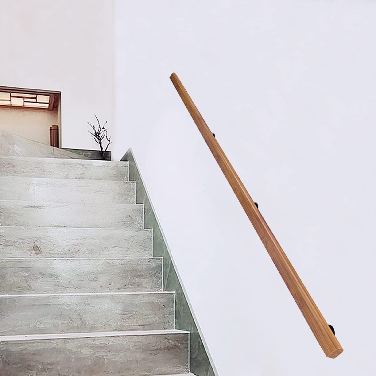 Garde-corps de couloir en bois antidérapant pour rampe d'escalier de villa intérieure