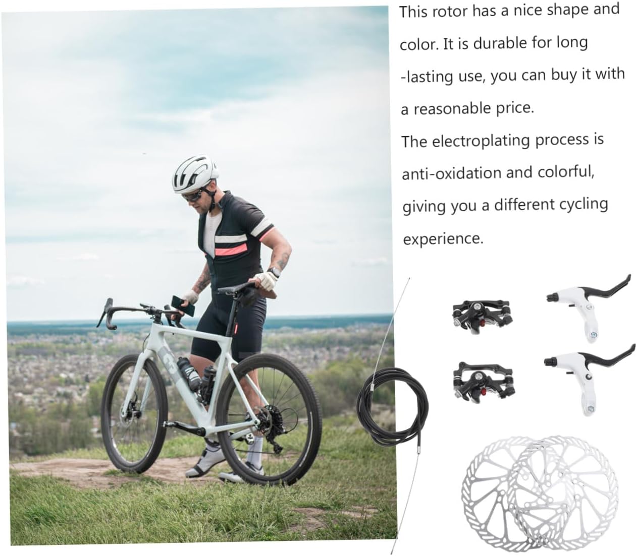 SUPVOX Durable Mountain Bike Disc Brakes Set Hydraulic Brake System for Enhanced Performance Lightweight Design with Multi-support Angle for Road and Mountain Bikes