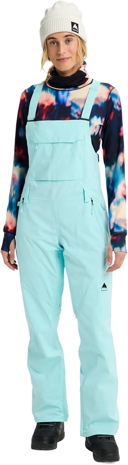 Burton Women’s Reserve 2-Layer Stretch Bib Pants – Waterproof Winter Snowboard Bib Pants with Stretch Fit