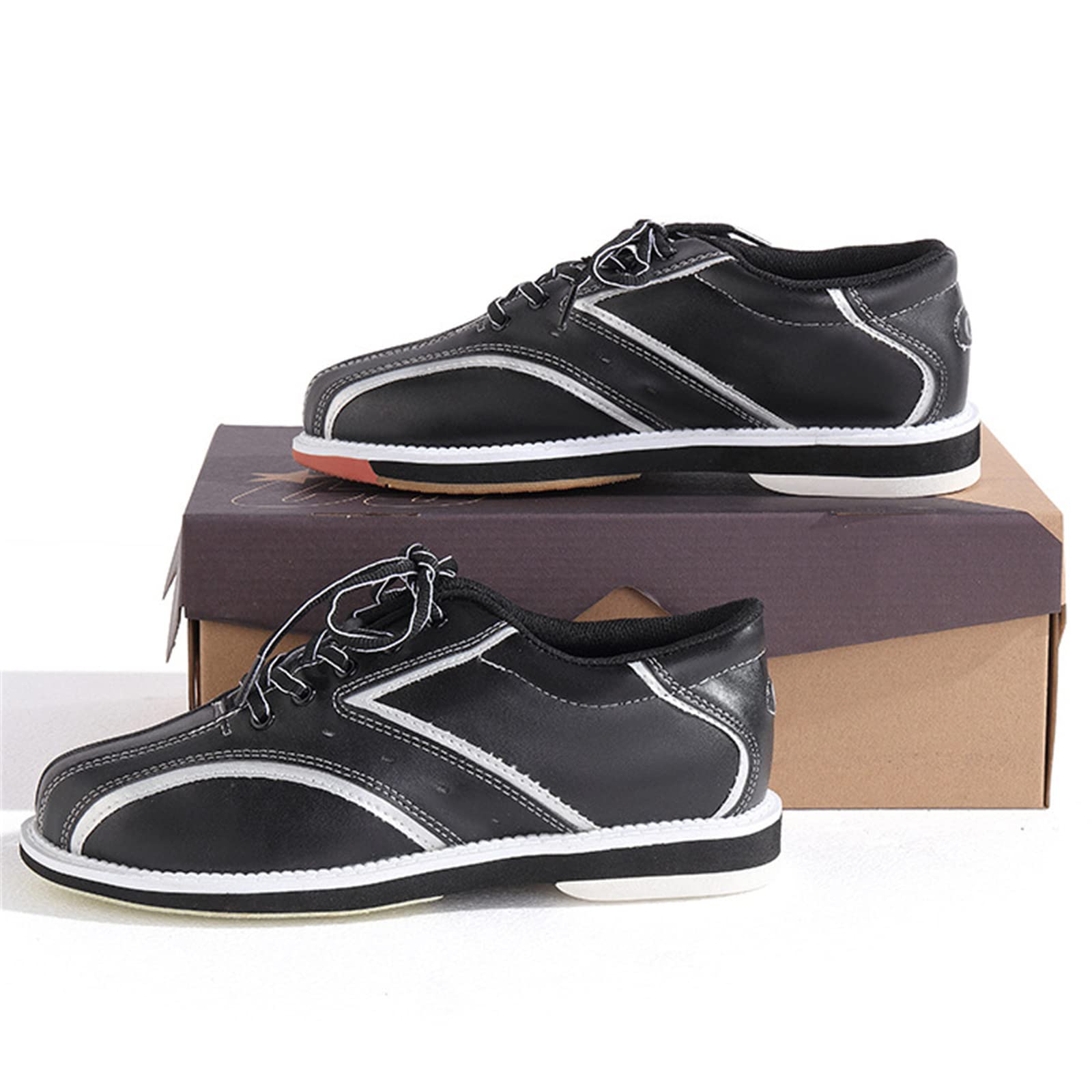 Bowlingschuhe Für Herren, Lässige Bowling-Trainings-Sneaker Aus Weichem Leder rutschfest