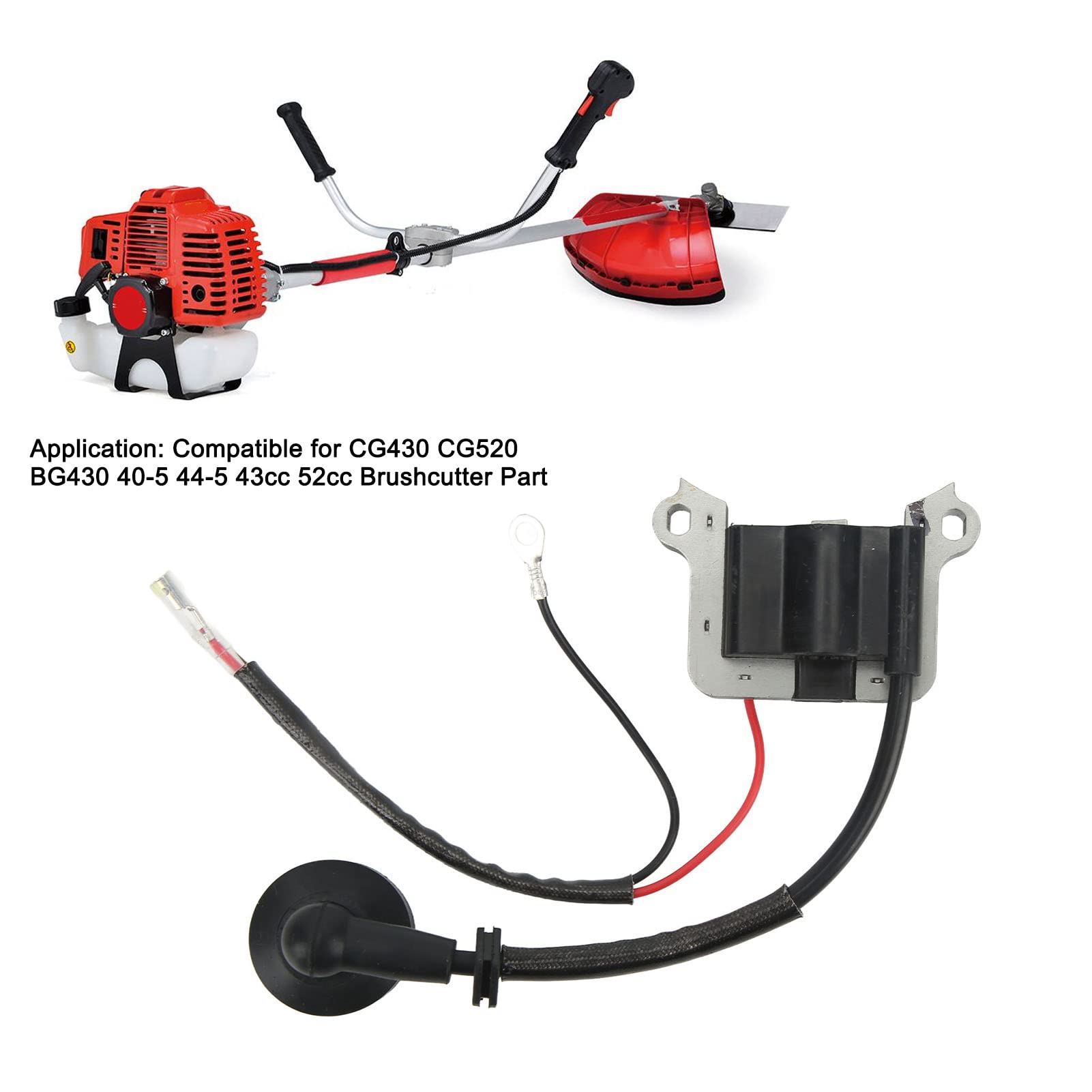 MCHNIC Zündspule mit Zündkerze für 2 Takt 52cc 3PS Motorsense Motor MCHNIC Zündspule mit Zündkerze für 2 Takt 52cc 3PS Motorsense Motor