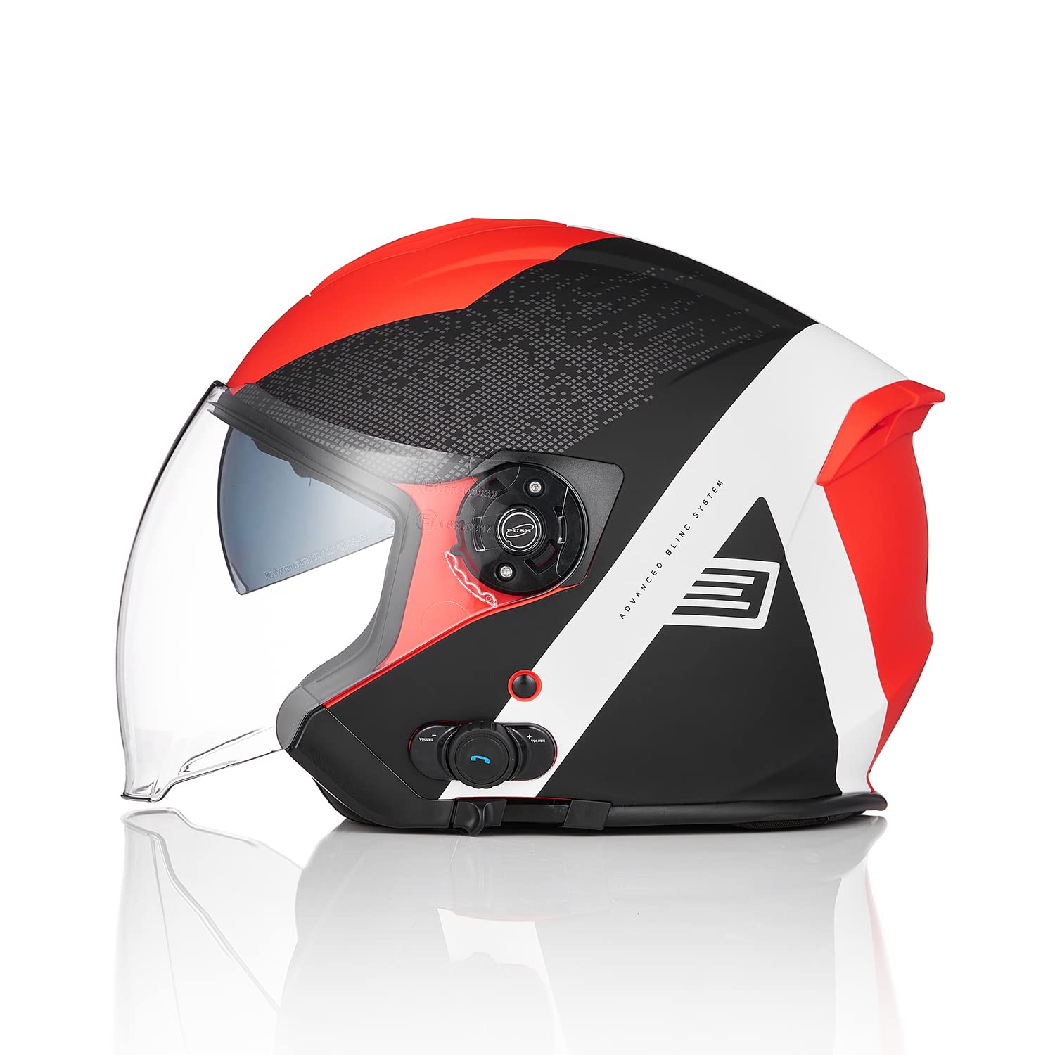 ORIGINE Casco Moto Jet Bluetooth Casco Scooter con Doppia Visiera Omologato ECE 22-06