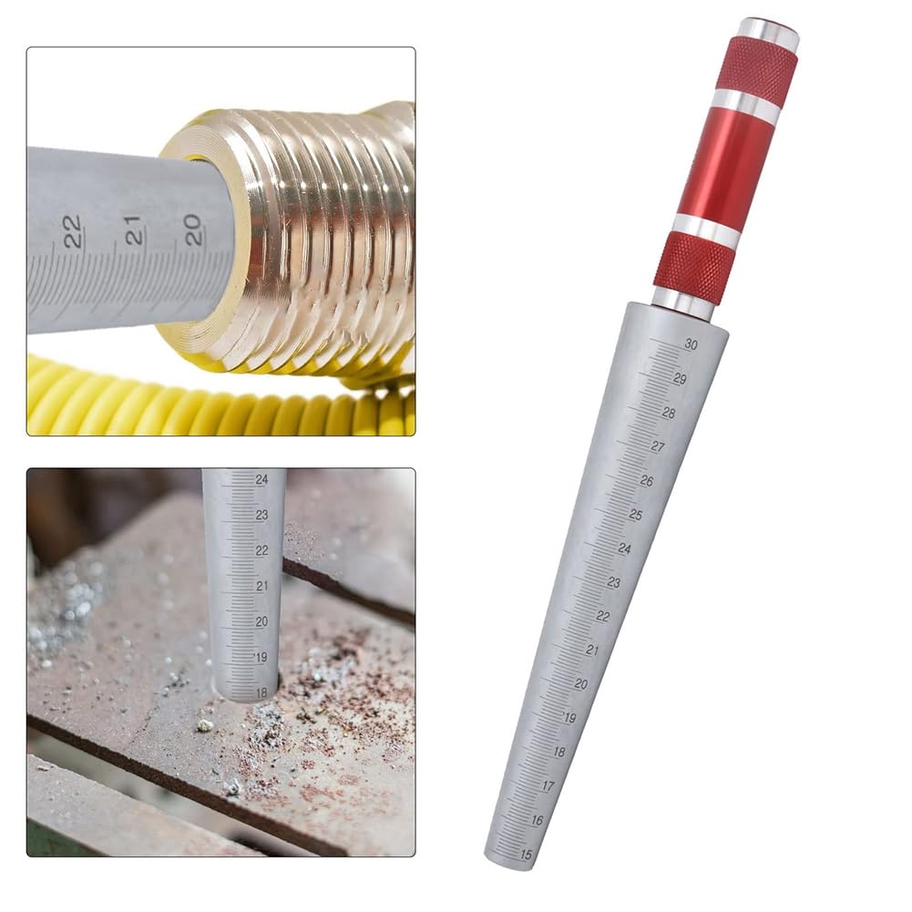 Juego de Calibradores Cónicos de Acero Al Carbono Rango de Medición Tapered 1-6.5mm, 3-15mm, 15-30mm, 30-45mm Herramienta de Inspección de Calibrador Cónico