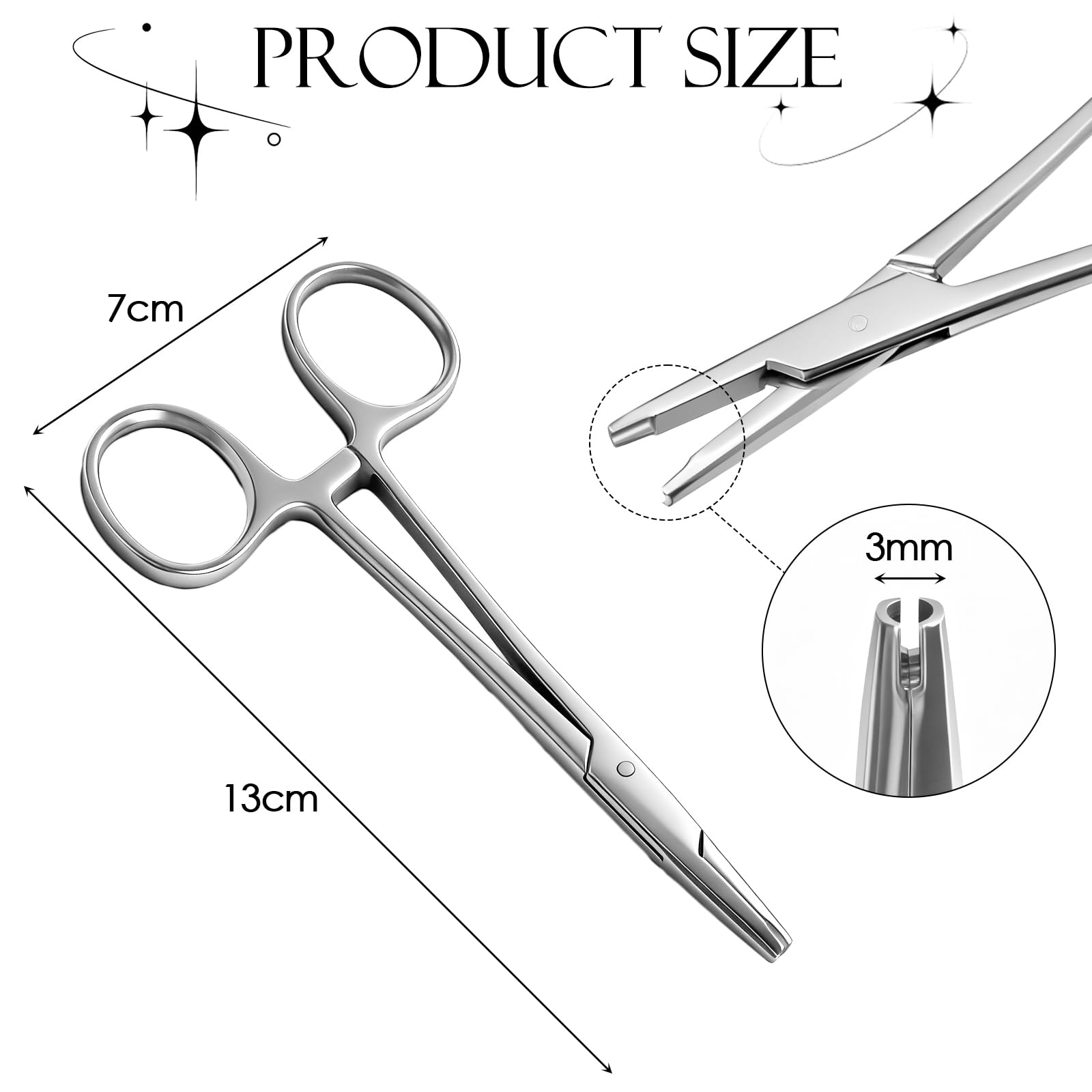 Alicates Para Piercing De Bolas, 3mm Alicates para Piercing de Bolas de Joyería, Herramientas de Perforación Utilizadas para Abrir y Reemplazar Perforaciones en Las Orejas, Labios, Nariz y Cejas