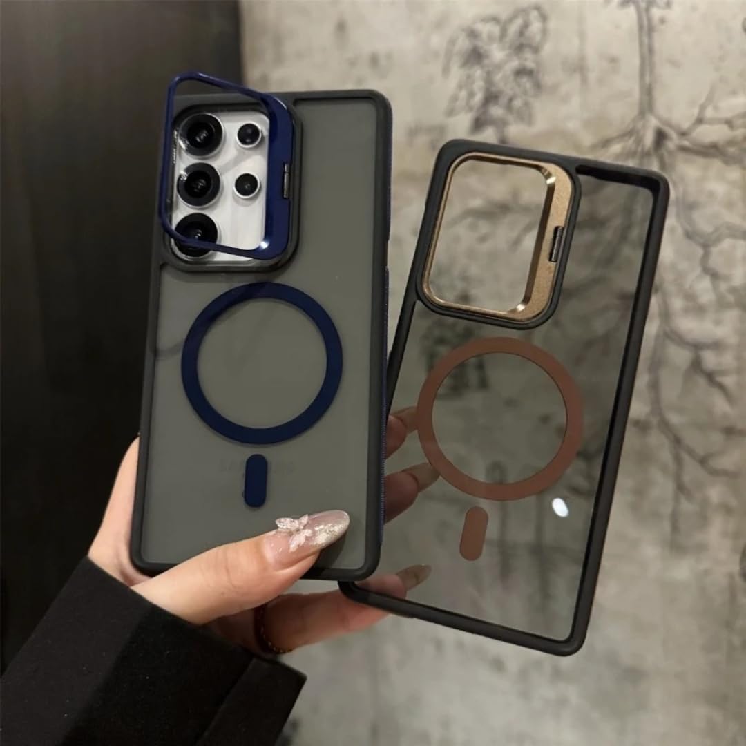 Magnetyczny metalowy pokrowiec ochronny na obiektyw Galaxy S25, S24, S23, S26 Ultra Plus Fe, odporny na wstrząsy (do Samsunga S26 Plus/szary)