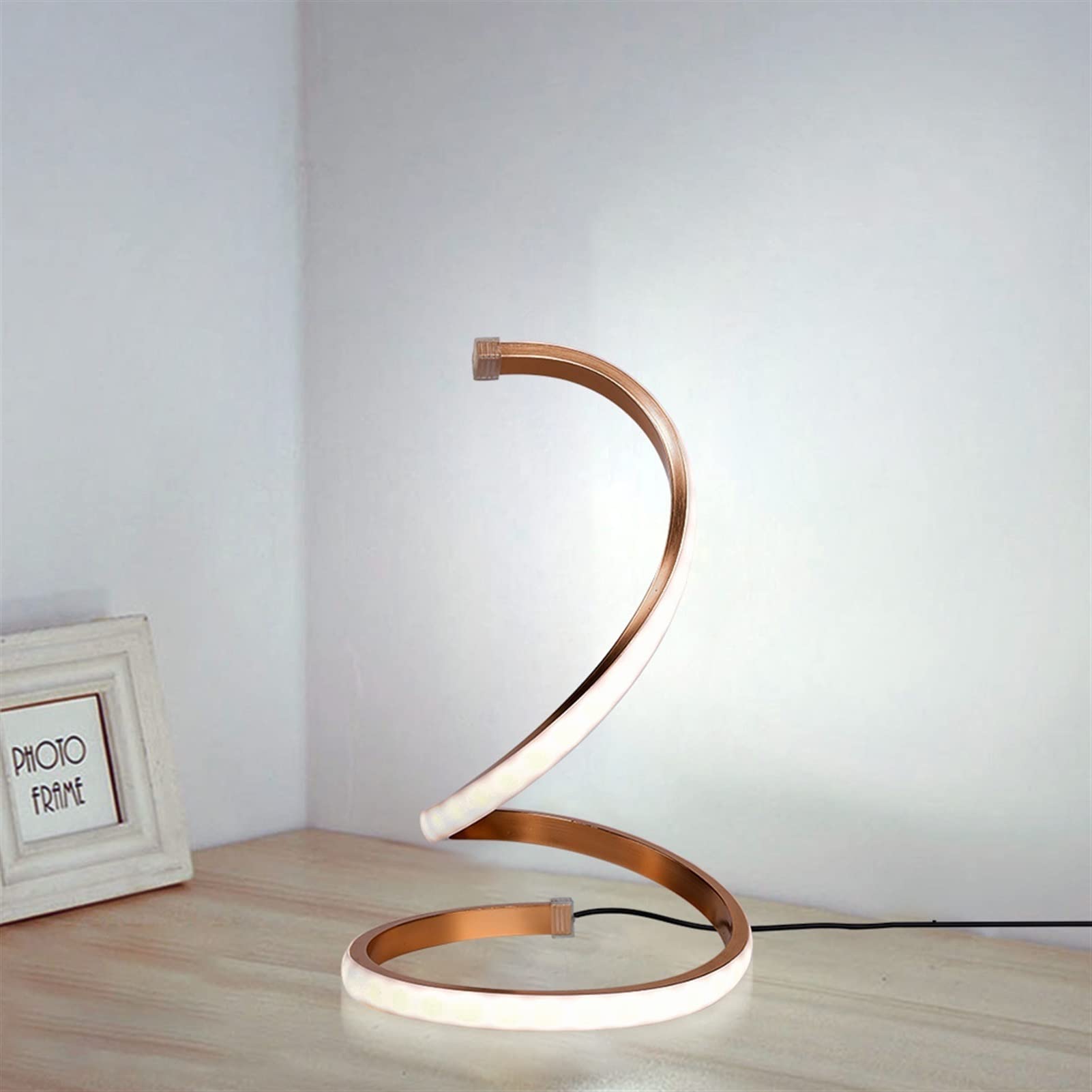 Lampa stołowa LED spiralna lampa stołowa USB Charge białe ciepłe światło z regulacją wysokości lampka nocna nocna nowoczesne korytarze oświetlenie imprezowe w sypialni Lampa stołowa LED(White Light)