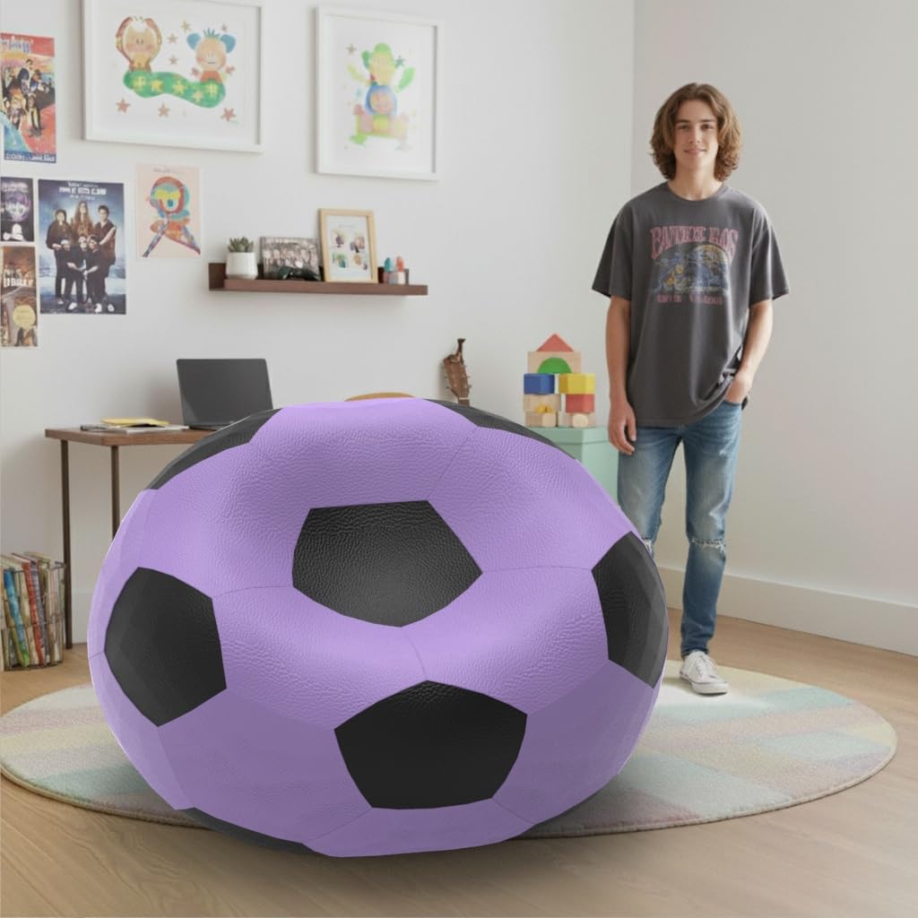Bean Bag Chair Cover | Size: 2XL | Color: Lavender Black | Without Beans | Premium Leatherette Cover (CMF 1873)-image-31