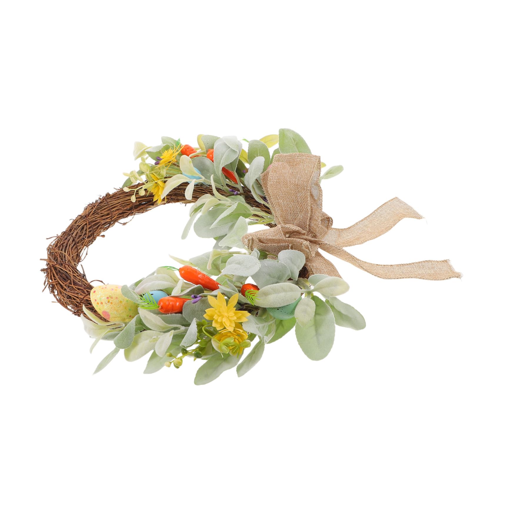 Couronne de Pâques artificielle pour porte sans entretien fleurs éclatantes