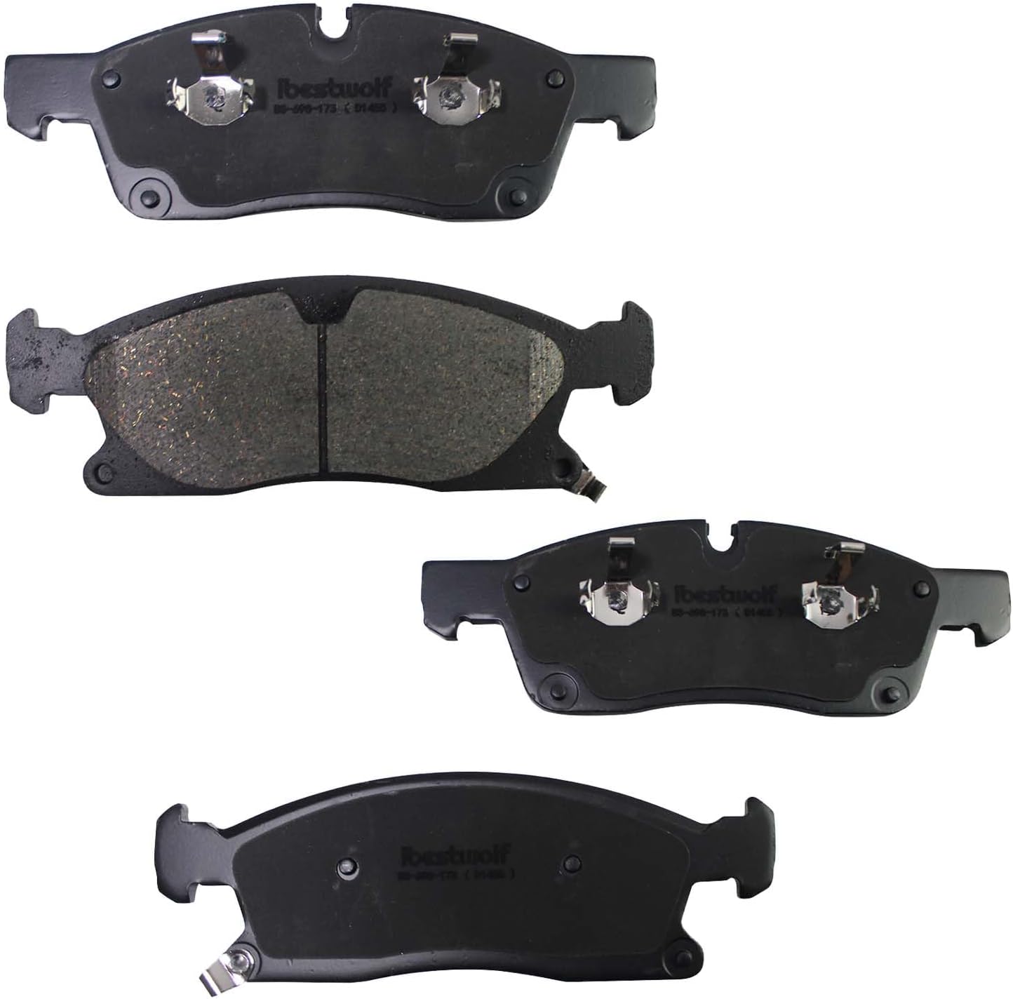 BST BSSP Front & Rear Ceramic Brake Pads Compatible with 2011-2018 Dodge Durango Jeep Grand Cherokee,Replacement for P-1455 P-1498 Disc Brake Pad Kit