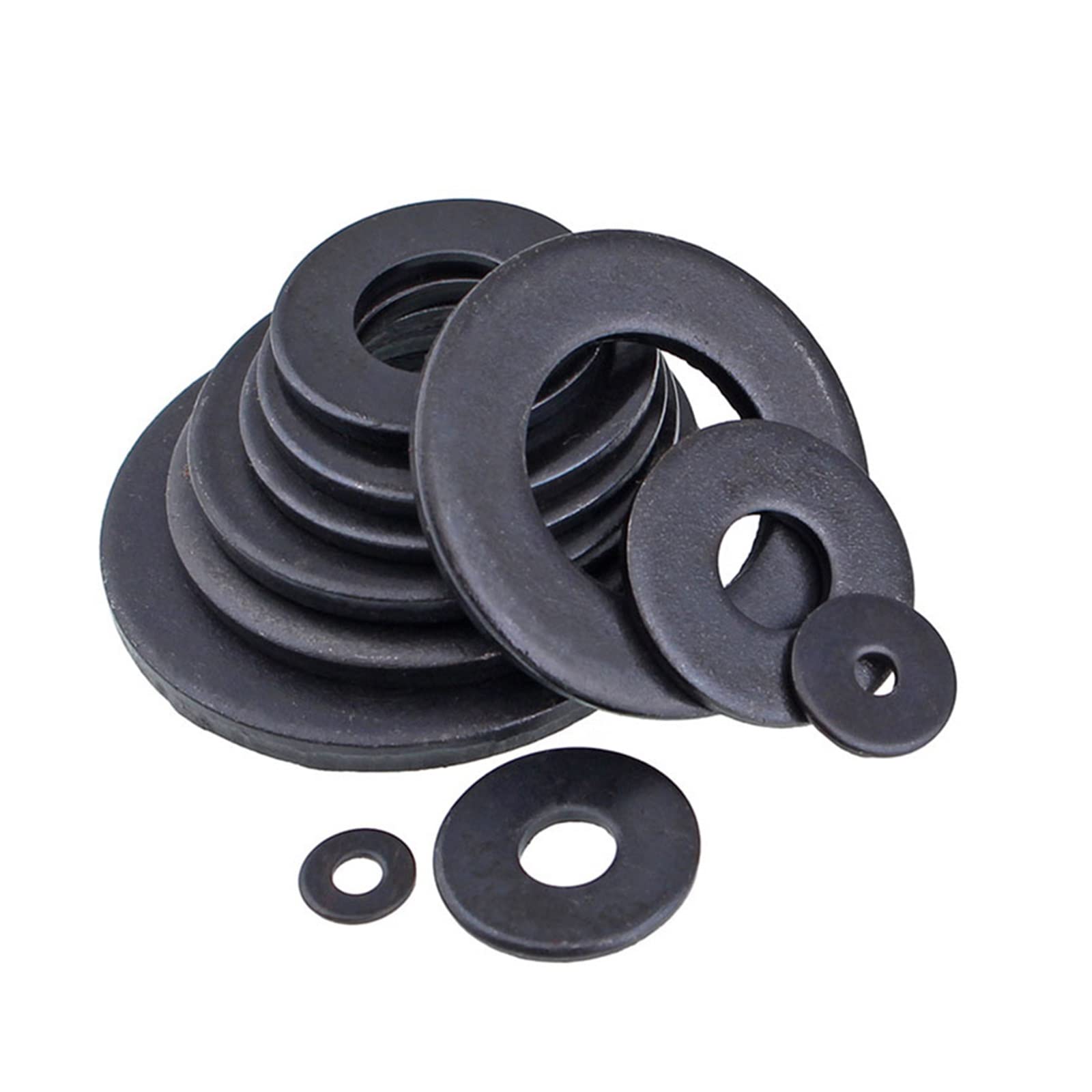 10/20/50/100 Uds M8 M10 arandela de nailon de plástico negro plateado espaciador plano arandela sellos anillo de junta(M10x30x2mm,100Pcs)