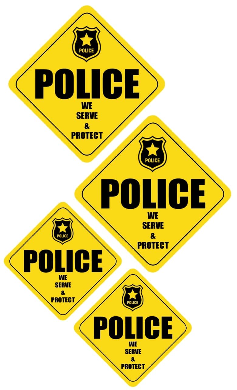 Police Sticker Pack of 4 Sticker (2 Size) | WE Serve & Protect Tribute to Our Soldiers WHO Dares to WINS Sticker | Waterproof Sticker WE Love Indian Army & Police Sticker for Home Car & Bike (B09TJCYNFB) Amazon Price History, Amazon Price Tracker
