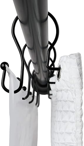 Miniatura 2 de Ganchos de ducha  Anillos dobles para cortina de ducha para baño  Ganchos resistentes a la corrosión para cortina de ducha o forro  Anillos de