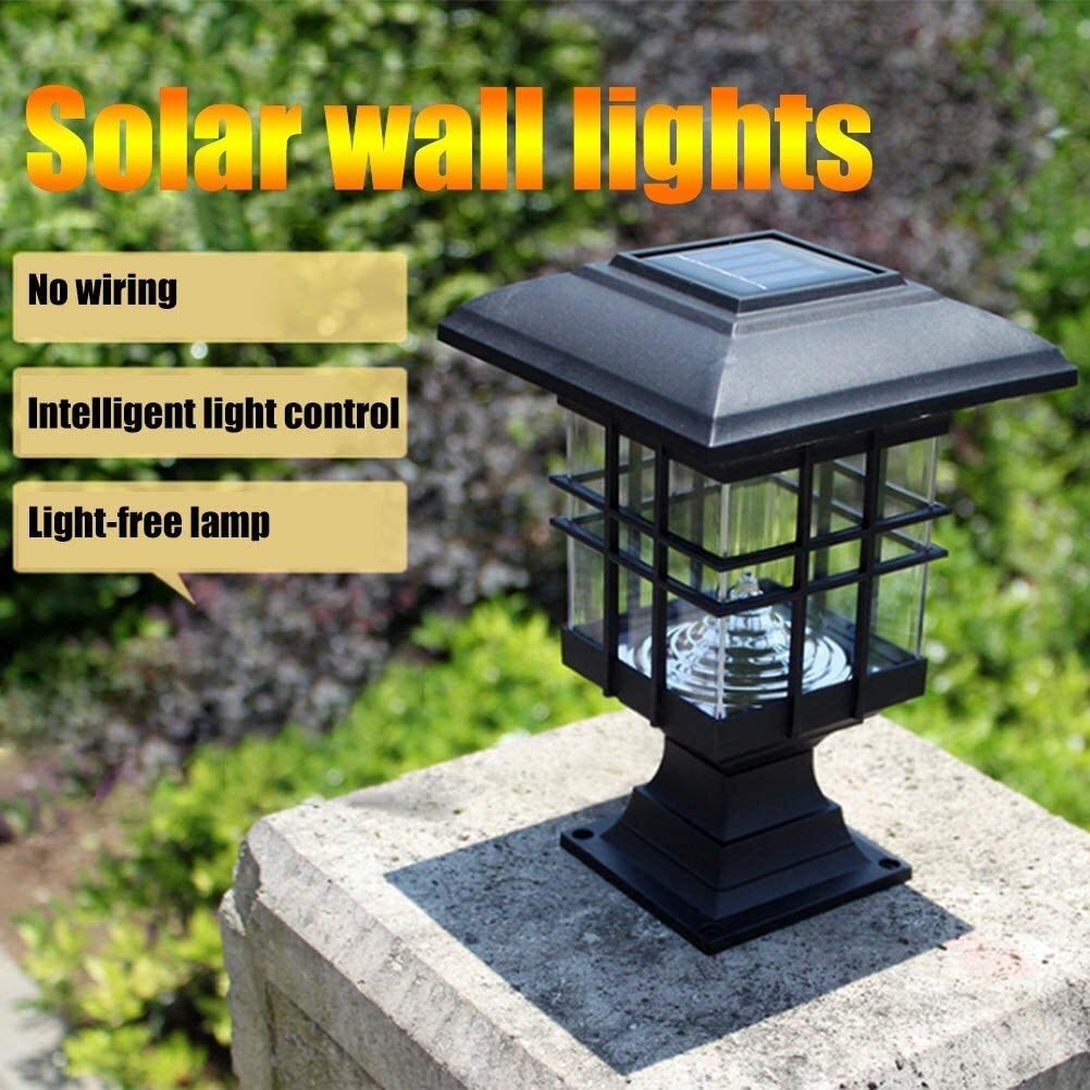 Solarne lampy kolumnowe, wodoodporne oświetlenie słupków ogrodzeniowych, słoneczne lampy zewnętrzne na słupach, oświetlenie zewnętrzne do dekoracji patio, filary ogrodowe, oświetlenie trawn