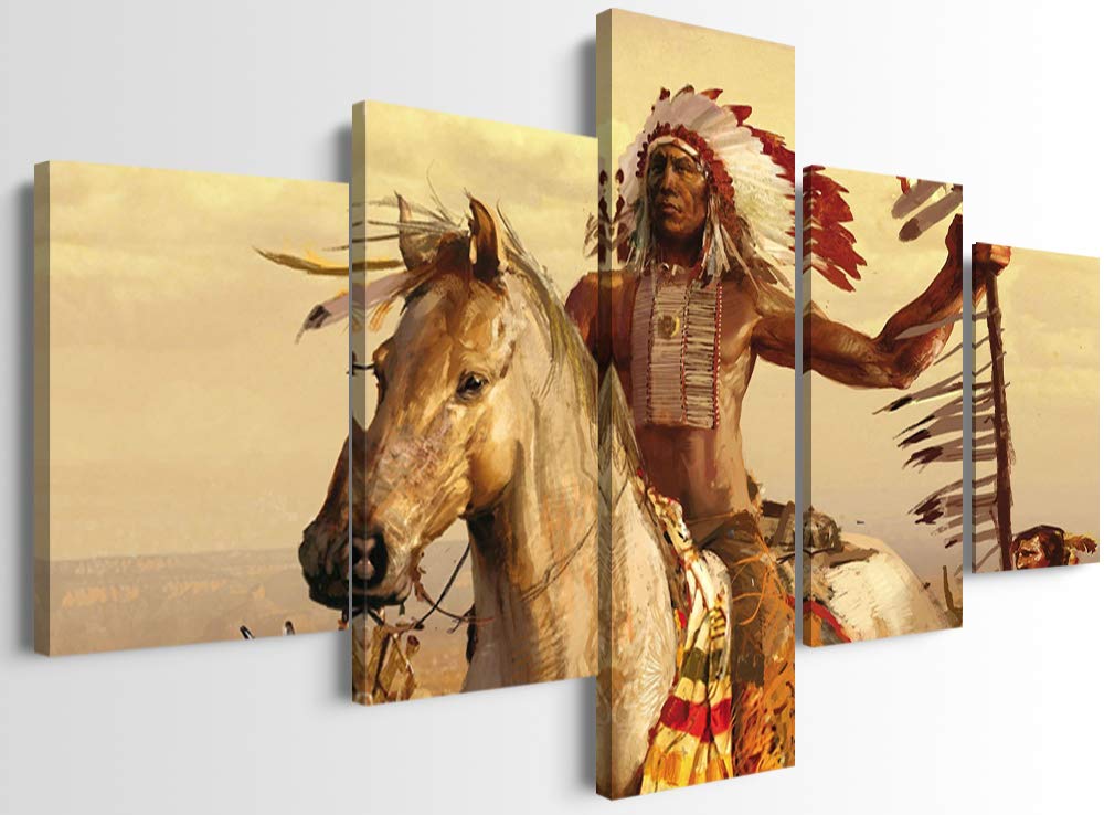 Photo 1 of 5 Pieces Native American Decor Indian Decor Native American Wall Decor Indian Wall Decor Chiefs Poster Native American Art Native American Wall Art Indian Wall Art for Room Decor (50''W x 24''H) Style-39 50''Wx24''H