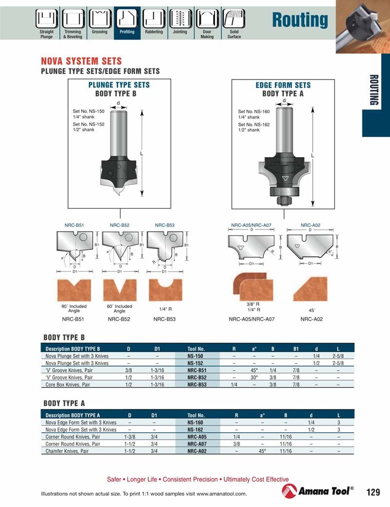 Amana NS-160 outils de coupe Amana Tool pour éliminer les éclats