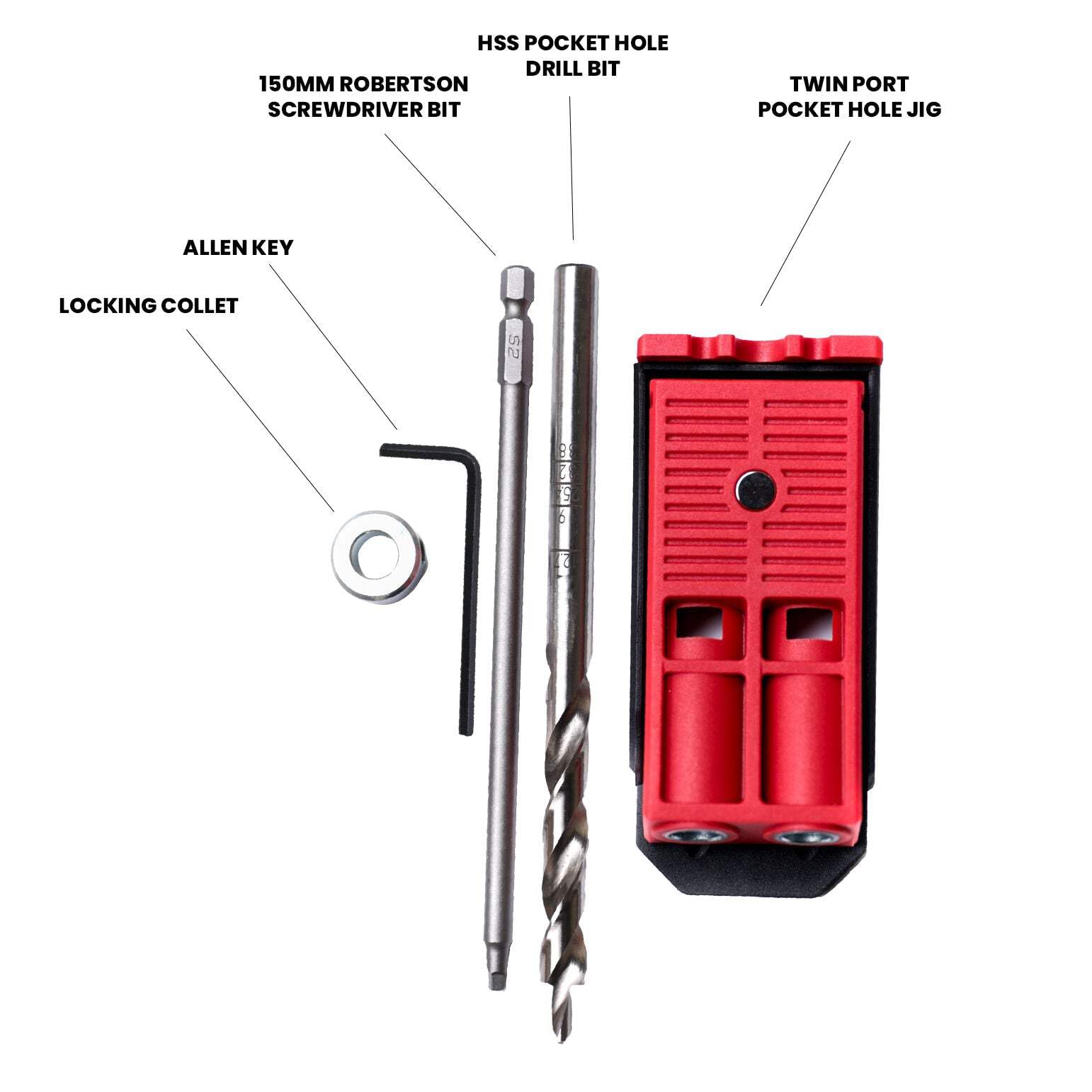 Twin Pocket Hole Jig Kit with Driver and Drill Bit E.P.H. ETPHJBPHEX - Image 4