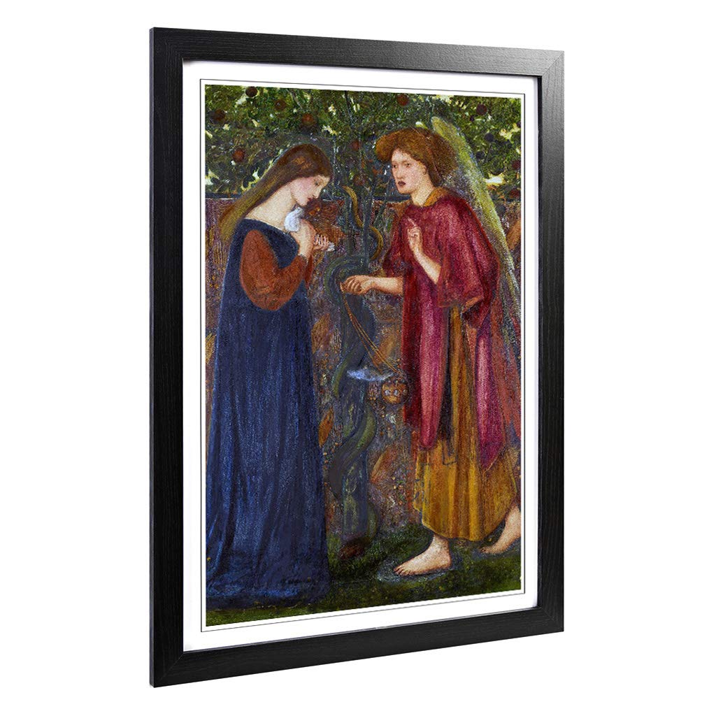 Big Box Art Framed Print of Edward Burne-Jones The Annunciation Design | Wall Art Picture | Home Decor for Kitchen, Living Room, Bedroom, Hallway, Black, A2 / 24.5x18 Inch / 62x45cm