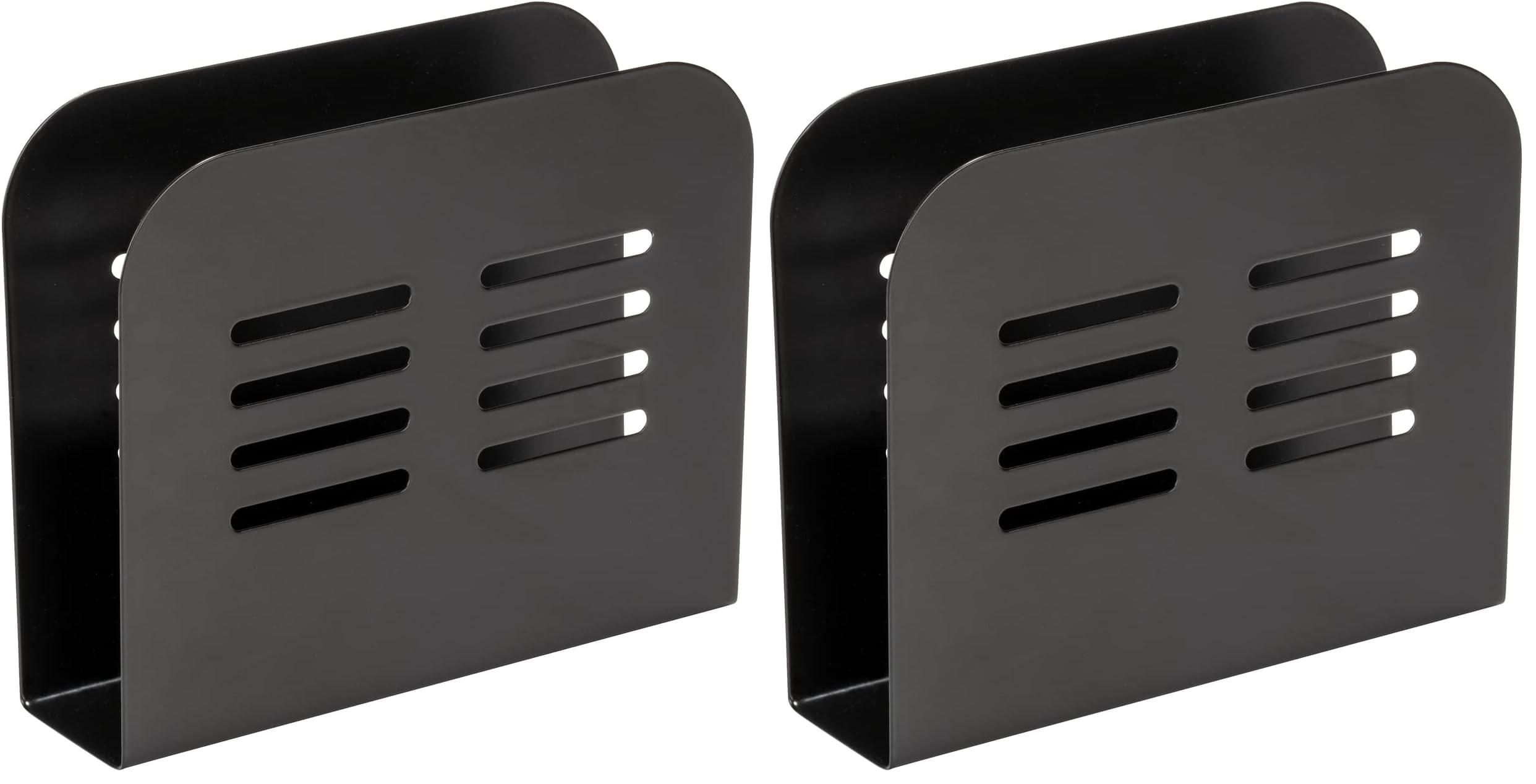 Wenko Portatovaglioli Baco, supporto per tutti i tovaglioli più comuni, ideale per tovaglioli di carta con decorazioni varie, realizzato in metallo verniciato a polvere nero, 15 x 12,5 x 4 cm,55025100