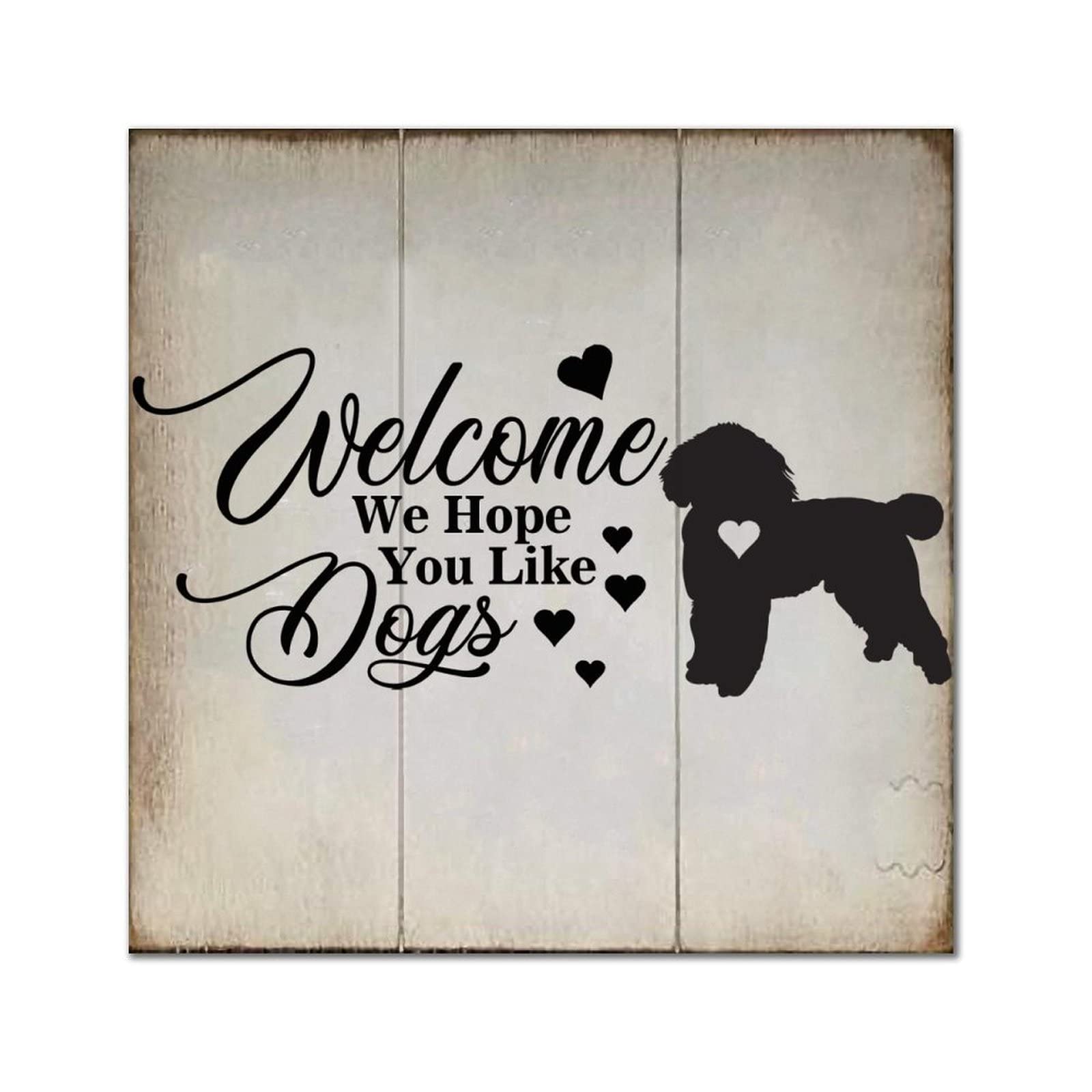 Plaque en bois Welcome Corgi rétro 30x30 cm pour décoration de salon et cuisine chaleureuse