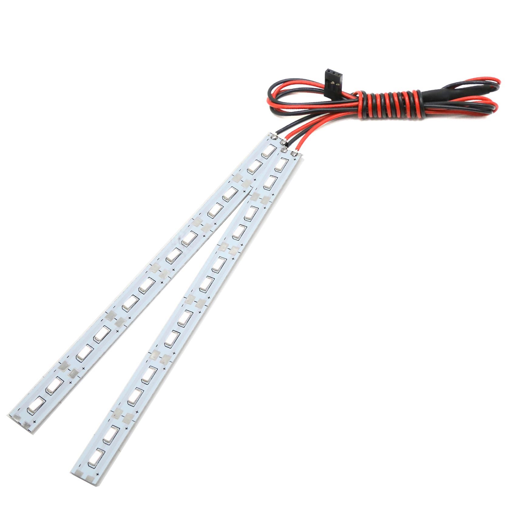 24 Luces LED para Chasis, Tira de Luces LED de Metal de 6 V para 1/10 1/8 RC Car Crawler,